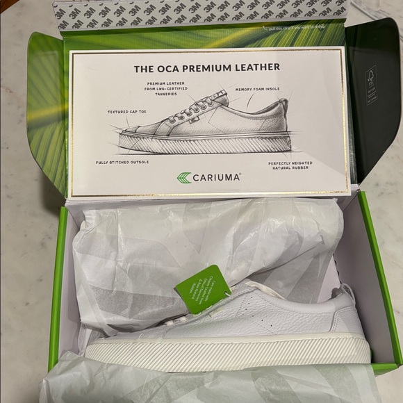 Cariuma White Pebbled Leather OCA‎ Sneakers Sz 11.5 US Women - Picture 7 of 9